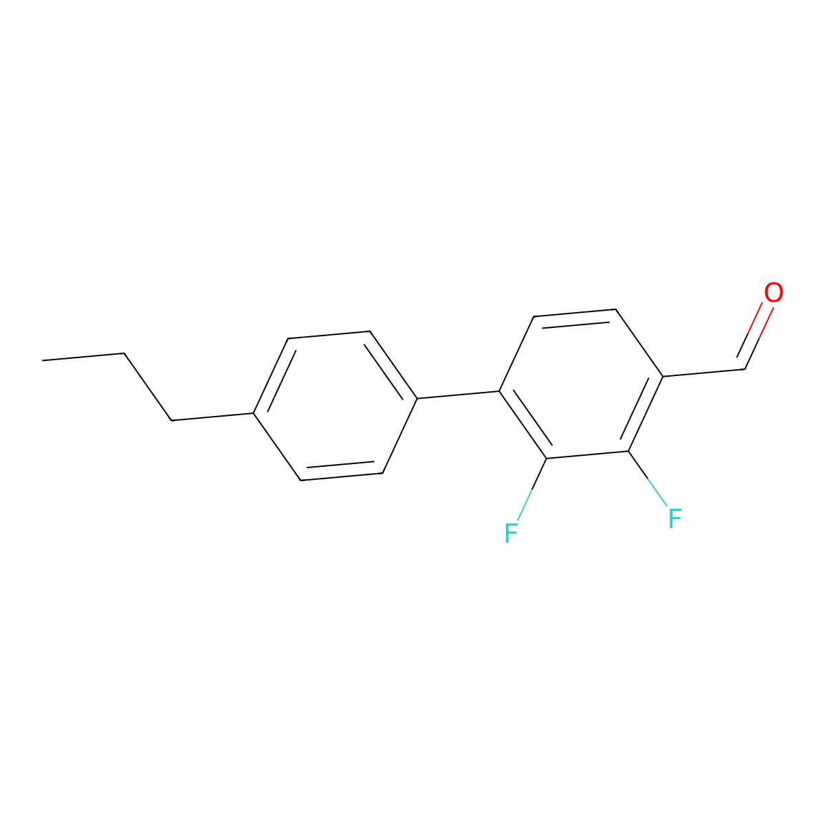 2,3-Difluoro-4'-propyl-biphenyl-4-carbaldehyde molecular structure, CAS 126163-03-9