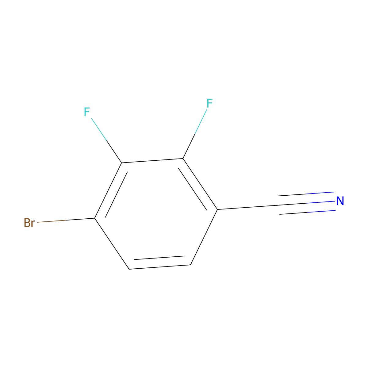 4-Bromo-2,3-difluorobenzonitrile molecular structure, CAS 126163-58-4