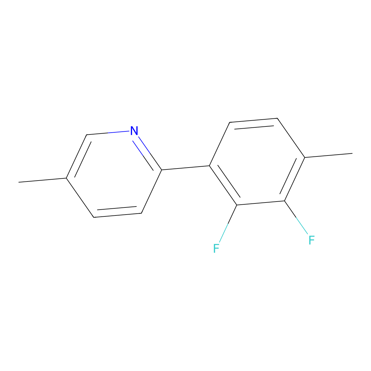 2-(2,3-Difluoro-4-methylphenyl)-5-methylpyridine molecular structure, CAS 126163-60-8
