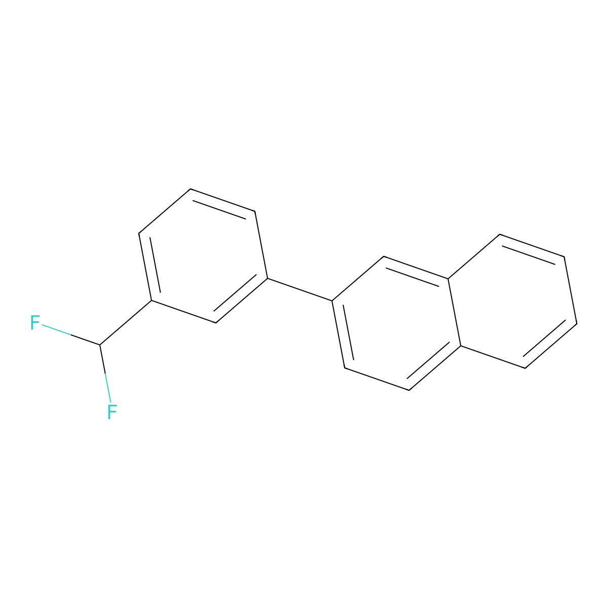 2-(3-(Difluoromethyl)phenyl)naphthalene molecular structure, CAS 1261630-06-1