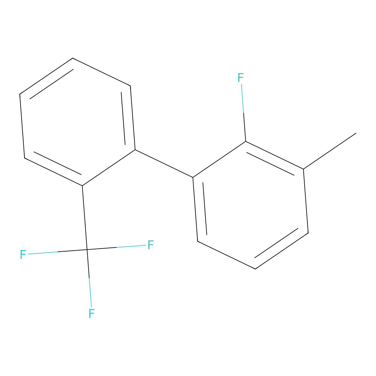 2-Fluoro-1-methyl-3-[2-(trifluoromethyl)phenyl]benzene molecular structure, CAS 1261630-69-6
