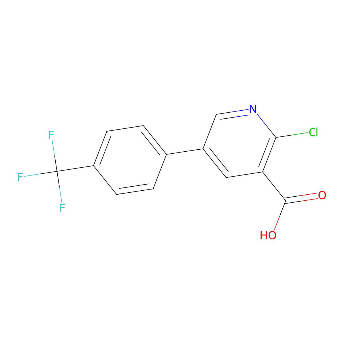 2-Chloro-5-(4-(trifluoromethyl)phenyl)nicotinic acid molecular structure, CAS 1261631-77-9