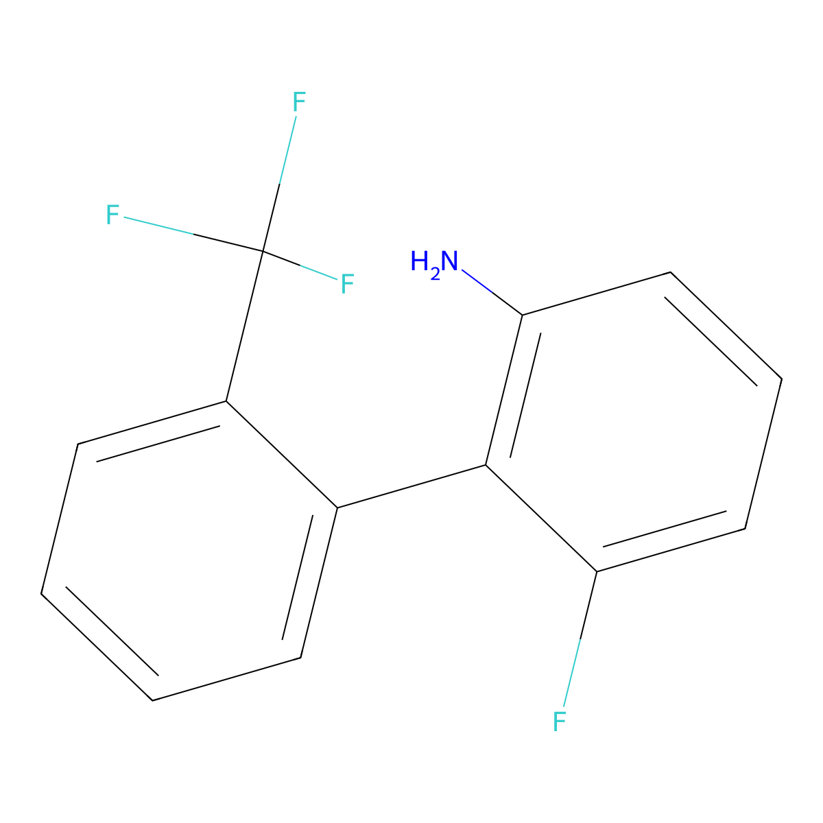 6-Fluoro-2'-(trifluoromethyl)-[1,1'-biphenyl]-2-amine molecular structure, CAS 1261631-79-1
