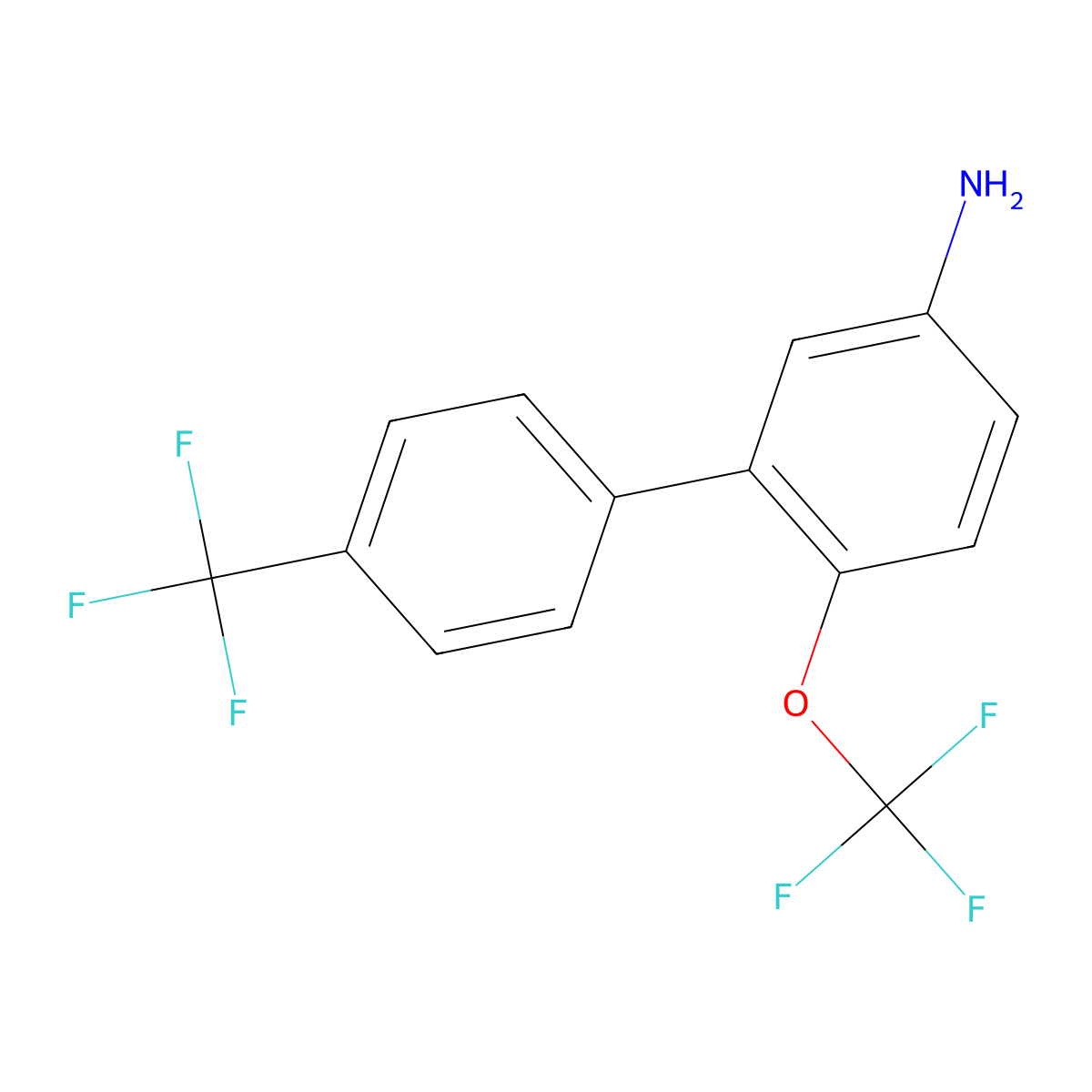 3-Amino-6-(trifluoromethoxy)-4'-(trifluoromethyl)biphenyl molecular structure, CAS 1261631-83-7