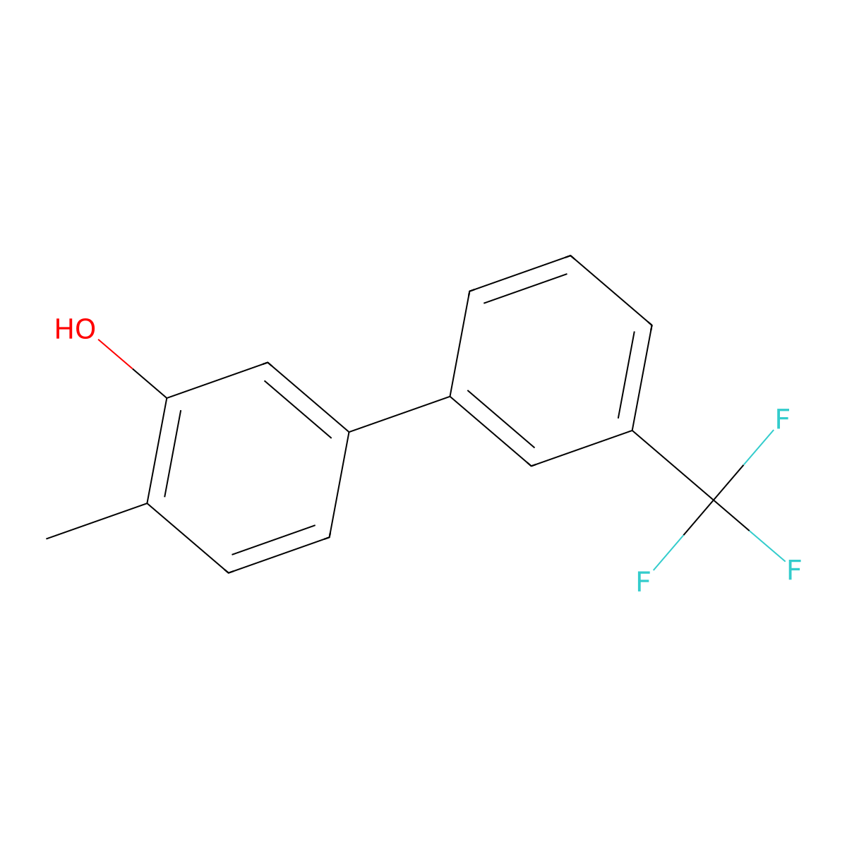 2-Methyl-5-(3-trifluoromethylphenyl)phenol molecular structure, CAS 1261631-87-1