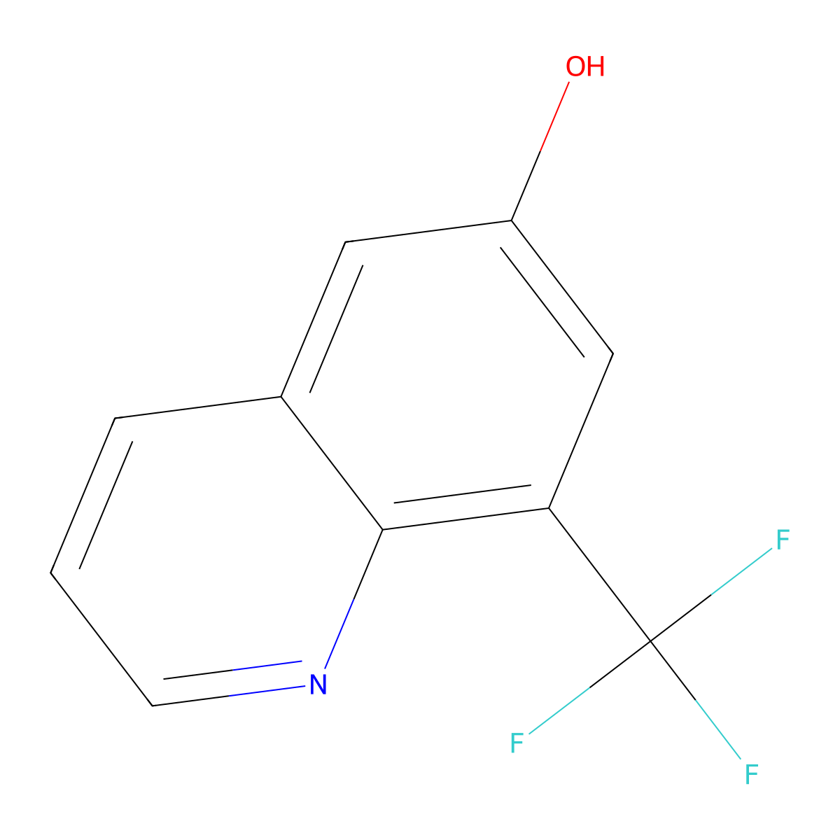 6-Hydroxy-8-(trifluoromethyl)quinoline molecular structure, CAS 1261632-25-0