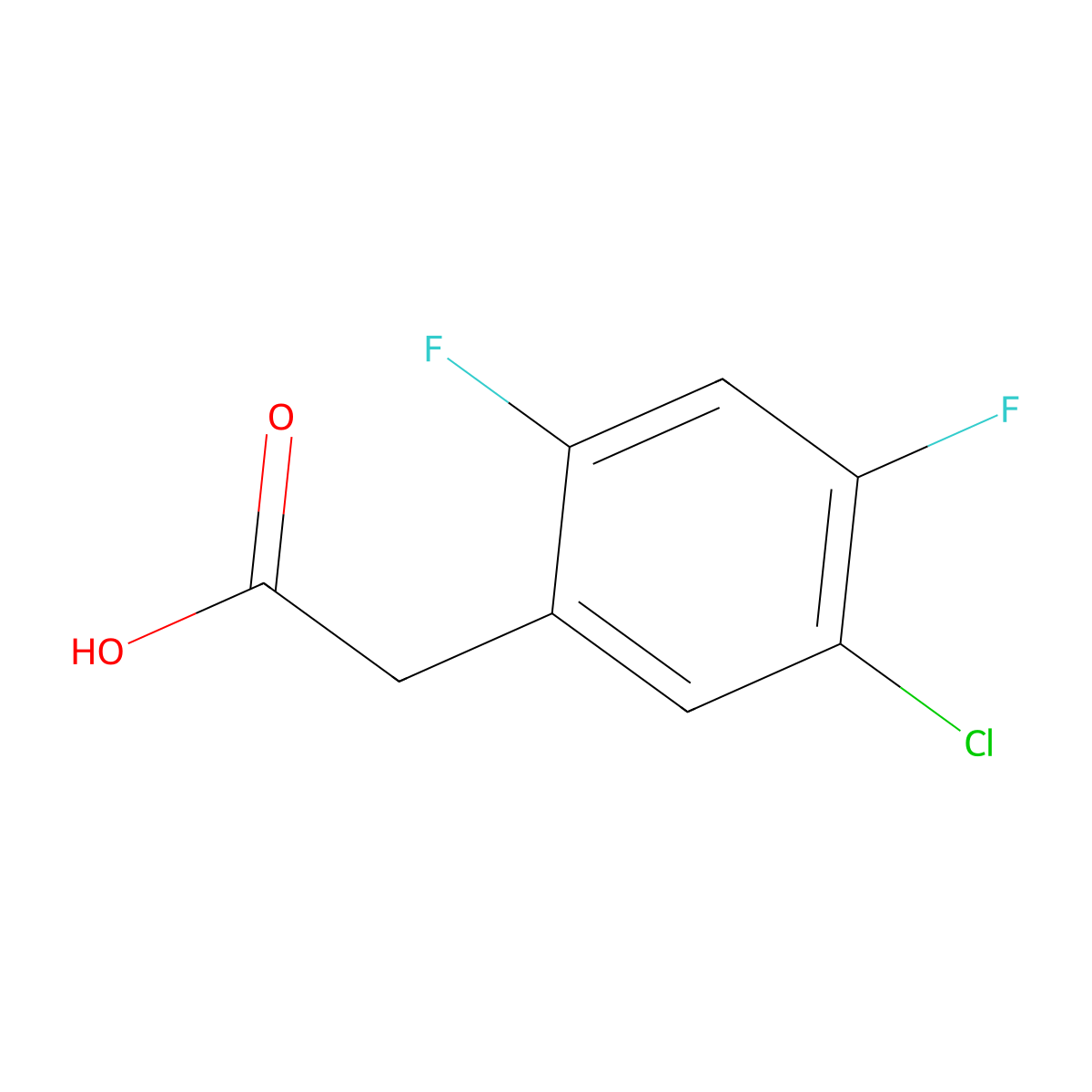 5-Chloro-2,4-difluorophenylacetic acid molecular structure, CAS 1261632-58-9