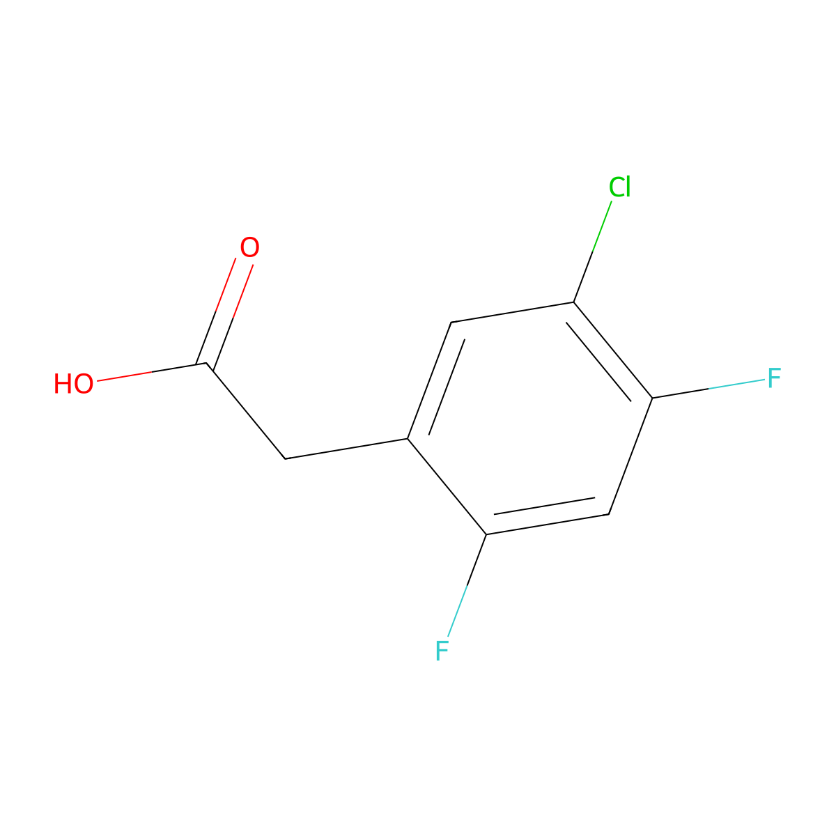 5-Chloro-2,4-difluorophenylacetic acid molecular structure, CAS 1261632-58-9