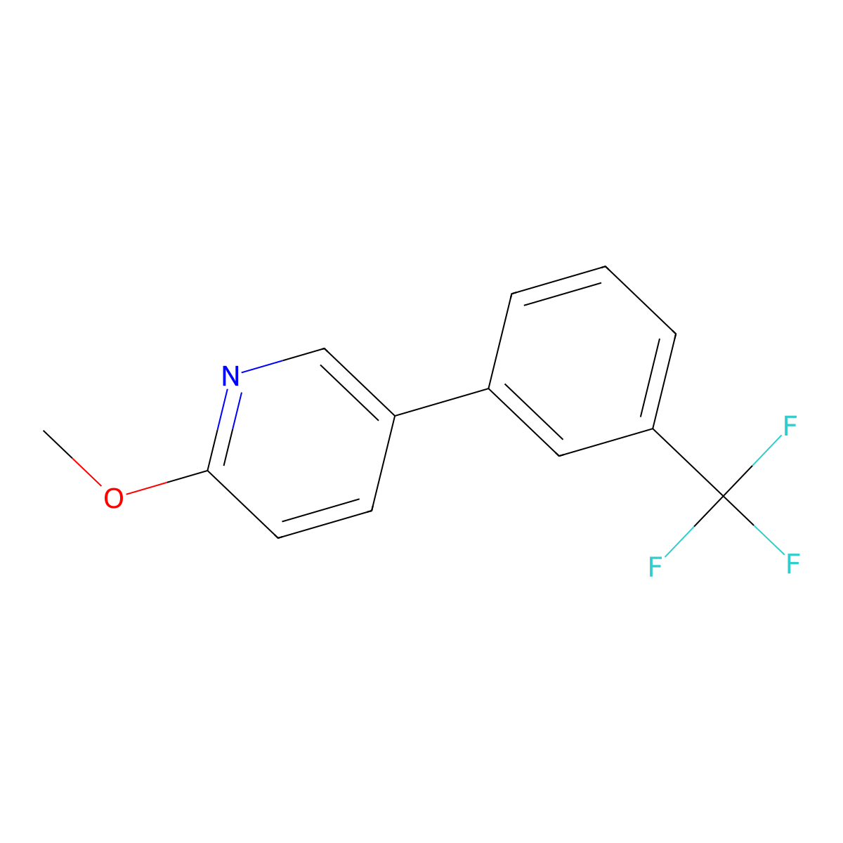 Pyridine, 2-methoxy-5-[3-(trifluoromethyl)phenyl]- molecular structure, CAS 1261632-76-1
