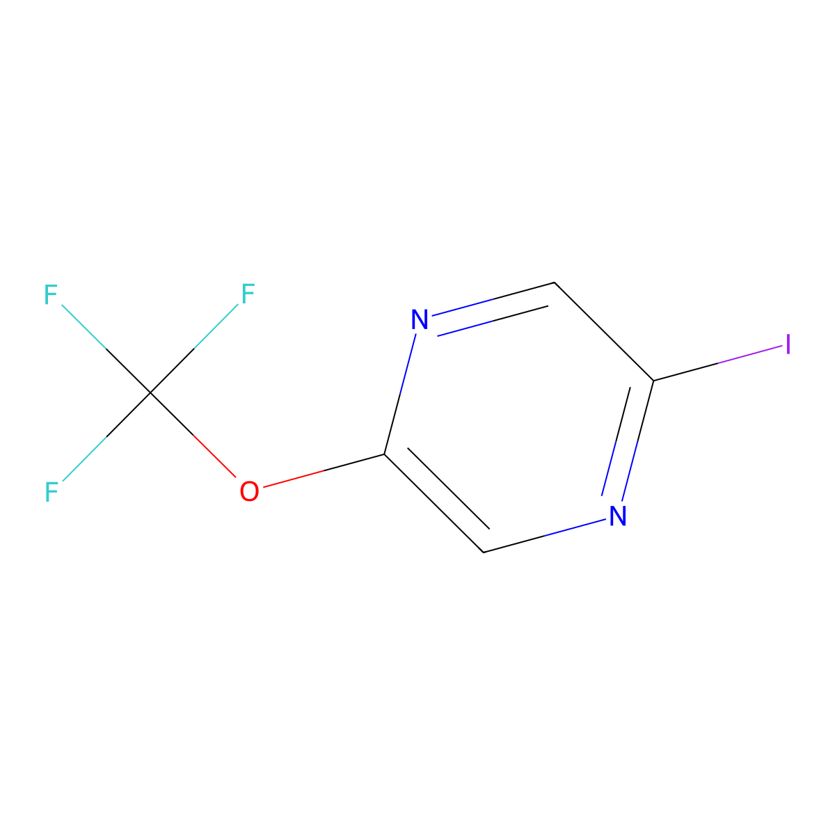 2-Iodo-5-(trifluoromethoxy)pyrazine molecular structure, CAS 1261633-10-6