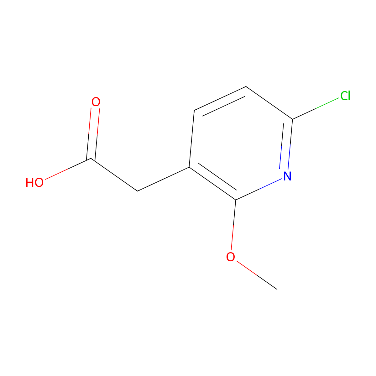 2-(6-Chloro-2-methoxypyridin-3-yl)acetic acid molecular structure, CAS 1261633-42-4