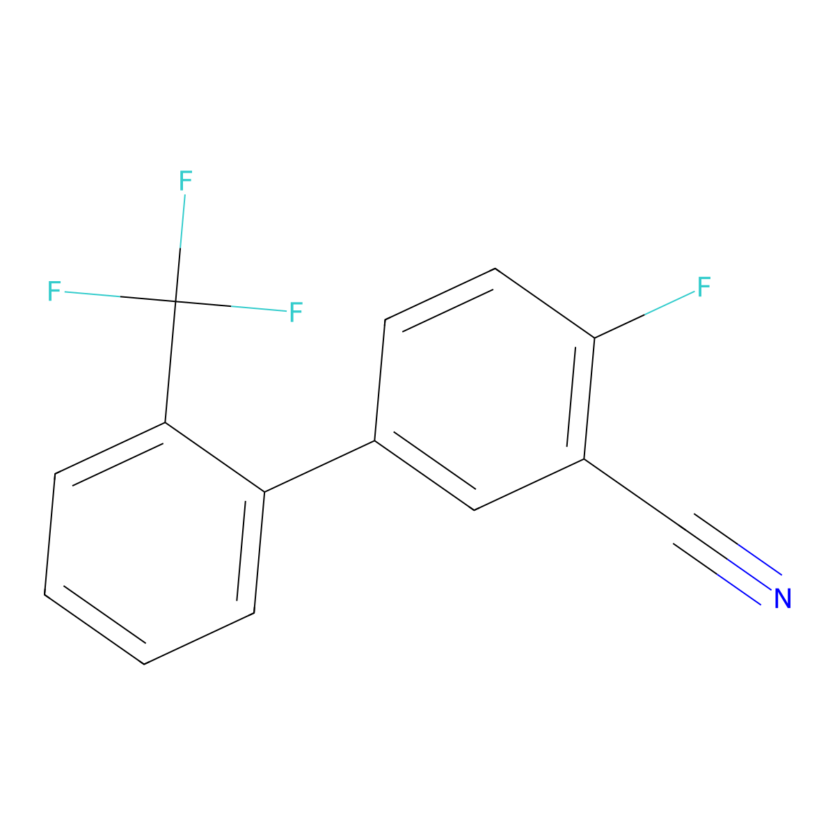 4-Fluoro-2'-(trifluoromethyl)-[1,1'-biphenyl]-3-carbonitrile molecular structure, CAS 1261633-78-6