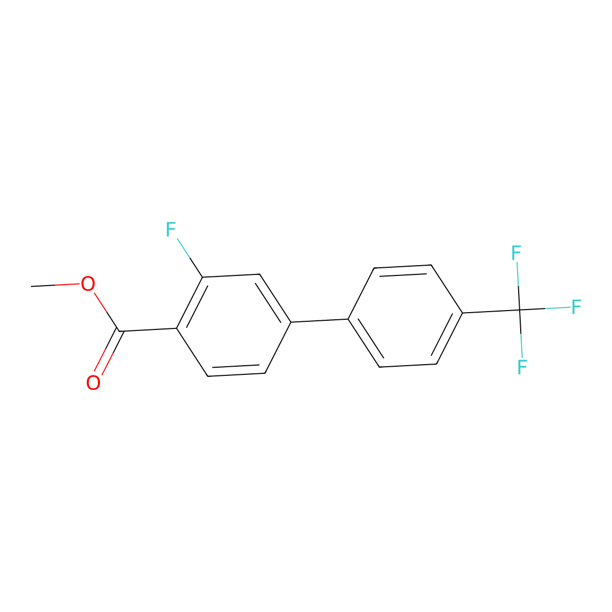 3-Fluoro-4'-(trifluoromethyl)biphenyl-4-carboxylic acid methyl ester molecular structure, CAS 1261633-89-9