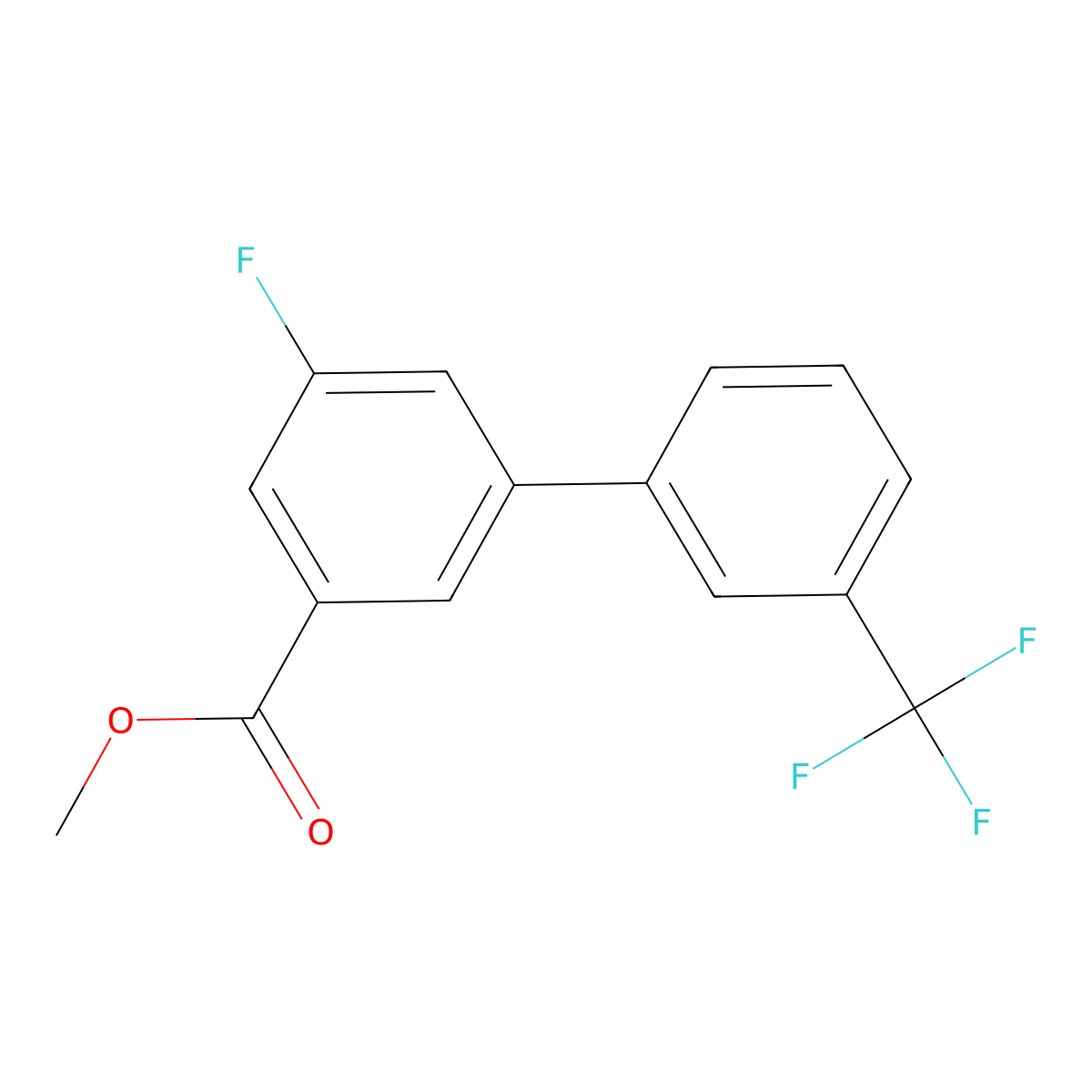 5-Fluoro-3'-(trifluoromethyl)biphenyl-3-carboxylic acid methyl ester molecular structure, CAS 1261633-95-7