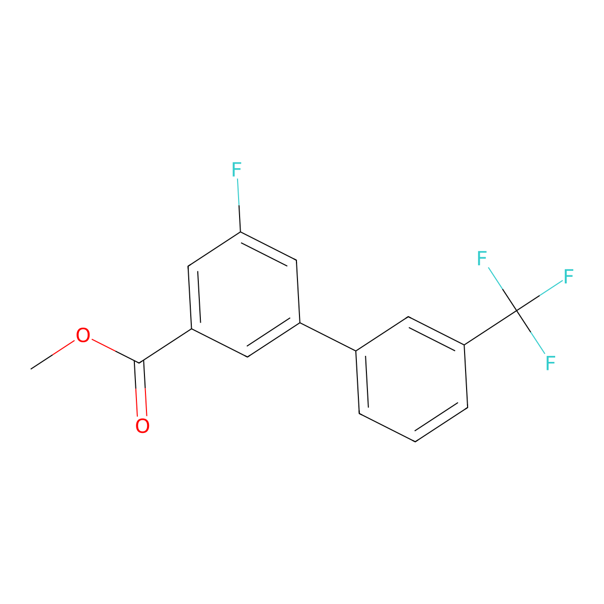 5-Fluoro-3'-(trifluoromethyl)biphenyl-3-carboxylic acid methyl ester molecular structure, CAS 1261633-95-7