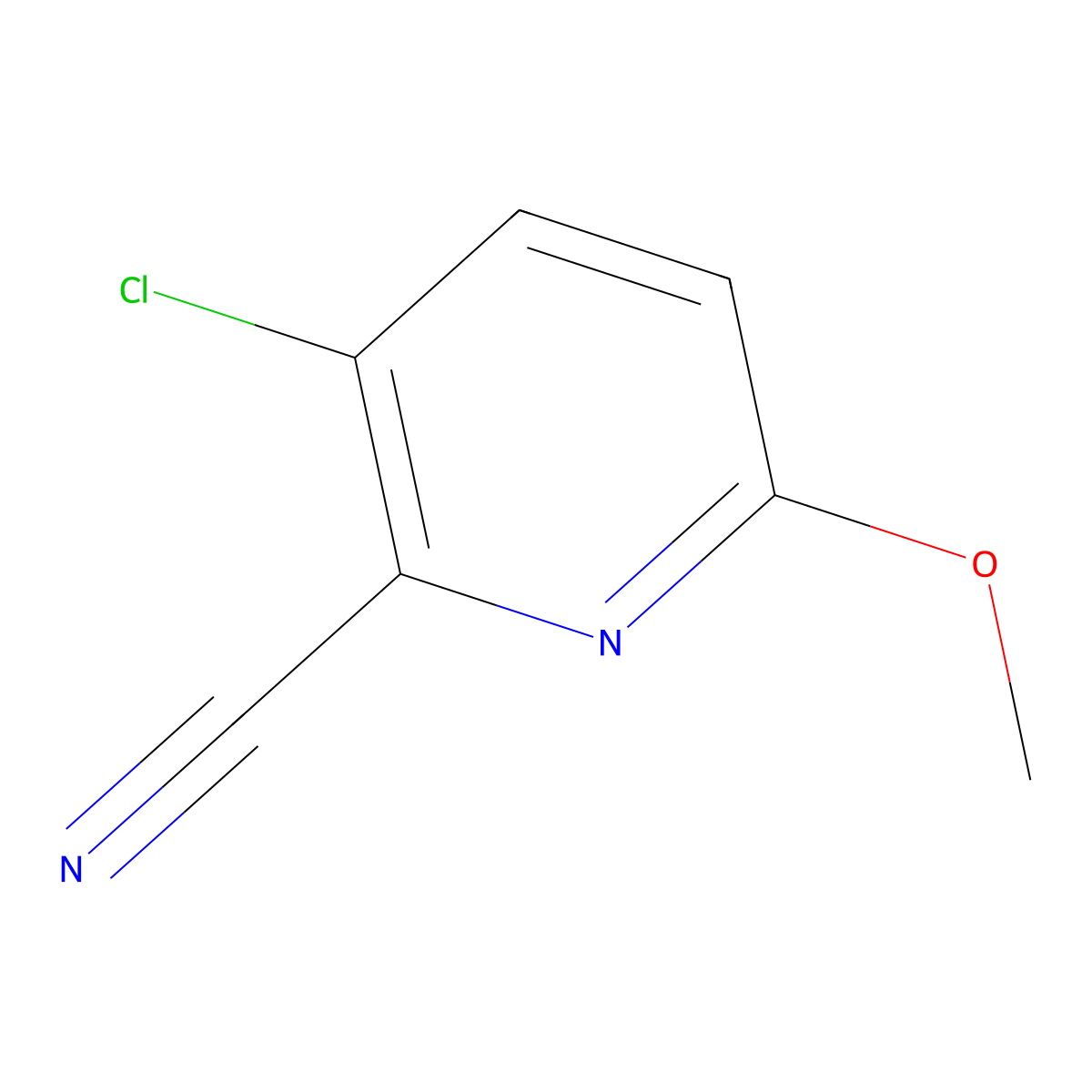 3-Chloro-6-methoxypicolinonitrile molecular structure, CAS 1261634-11-0