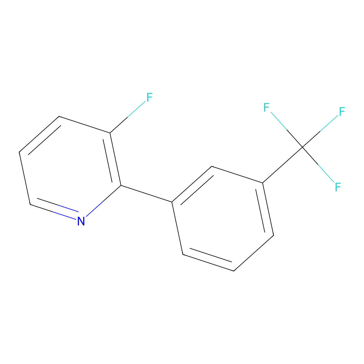 3-Fluoro-2-(3-(trifluoromethyl)phenyl)pyridine molecular structure, CAS 1261634-22-3