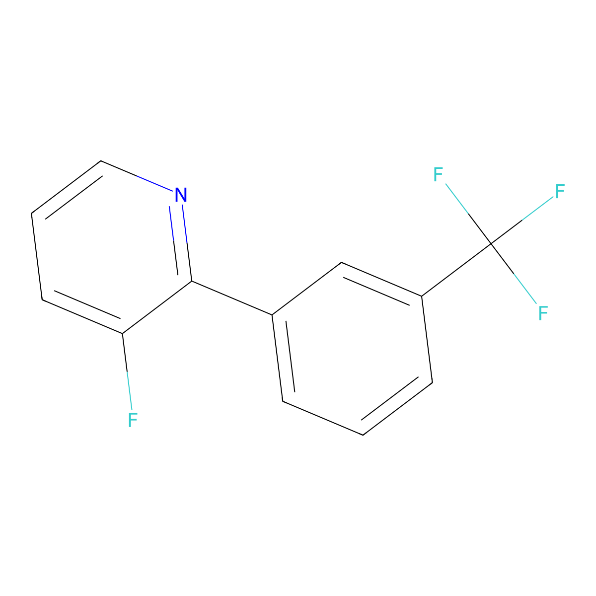 3-Fluoro-2-(3-(trifluoromethyl)phenyl)pyridine molecular structure, CAS 1261634-22-3