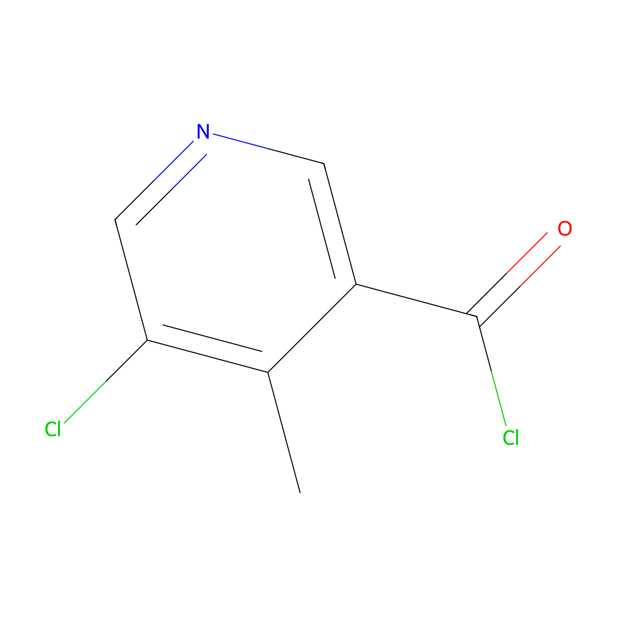 5-Chloro-4-methyl-3-pyridinecarbonyl chloride molecular structure, CAS 1261634-23-4