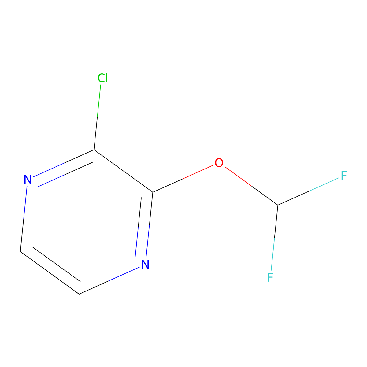 2-Chloro-3-(difluoromethoxy)pyrazine molecular structure, CAS 1261634-52-9
