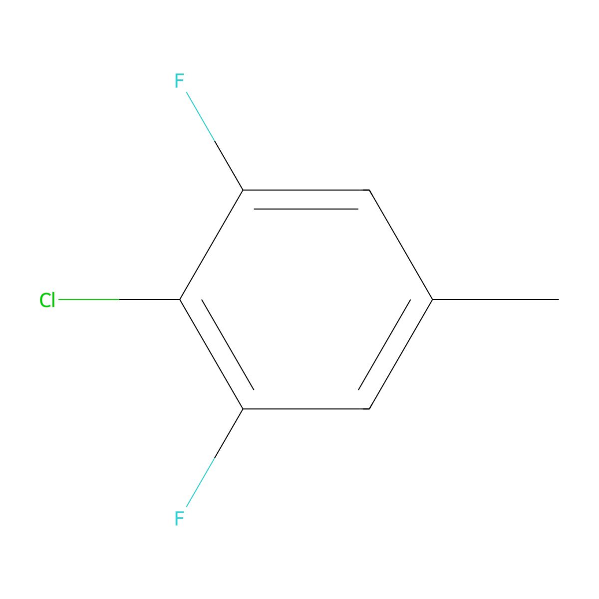 2-Chloro-1,3-difluoro-5-methylbenzene molecular structure, CAS 1261634-70-1