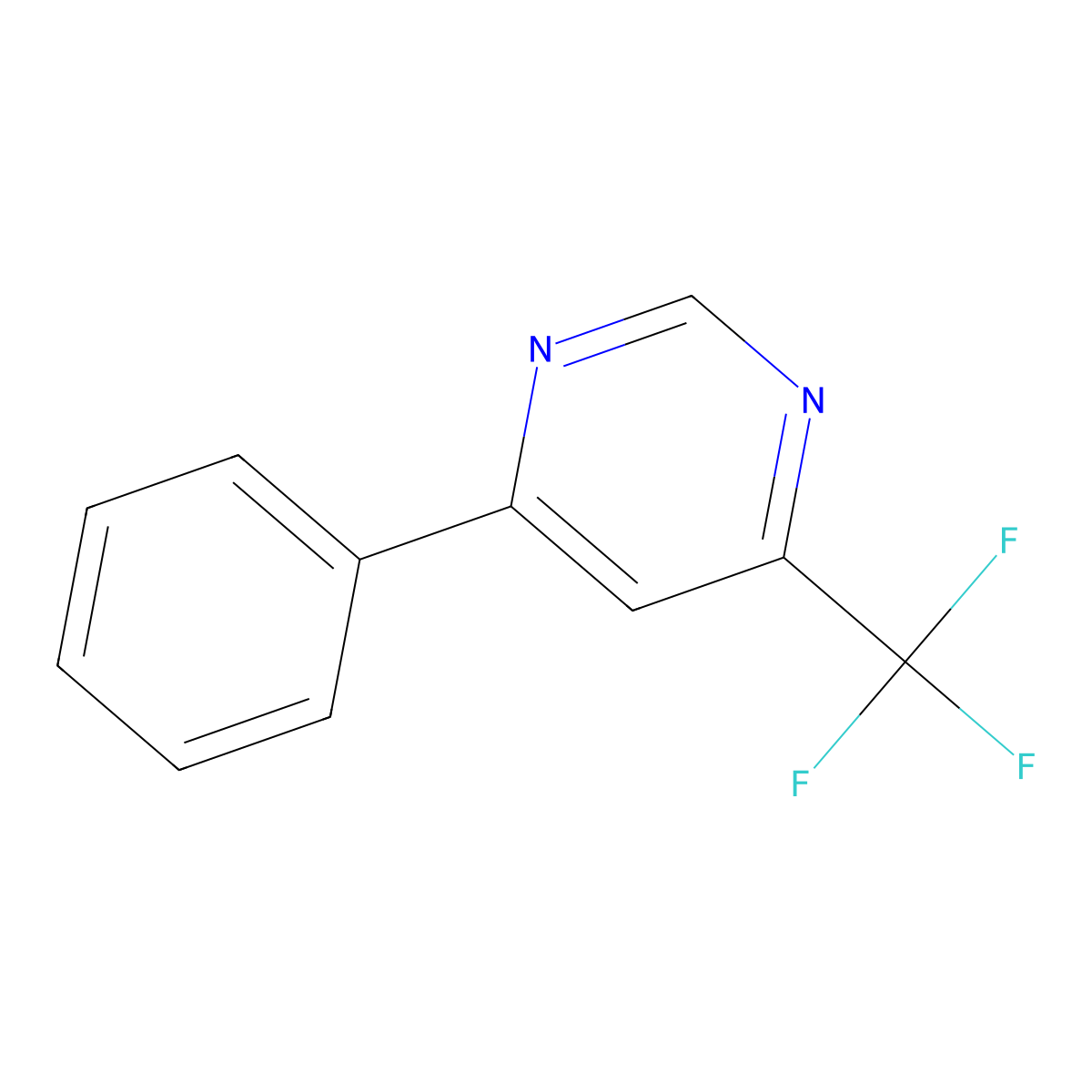 4-Phenyl-6-(trifluoromethyl)pyrimidine molecular structure, CAS 1261634-74-5