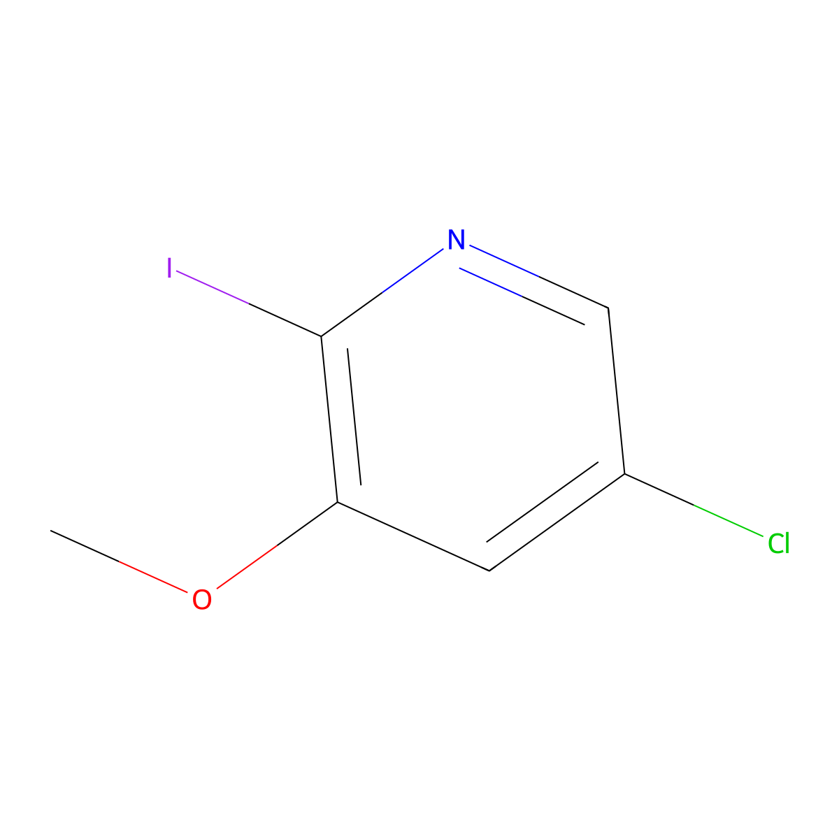 5-Chloro-2-iodo-3-methoxypyridine molecular structure, CAS 1261634-88-1