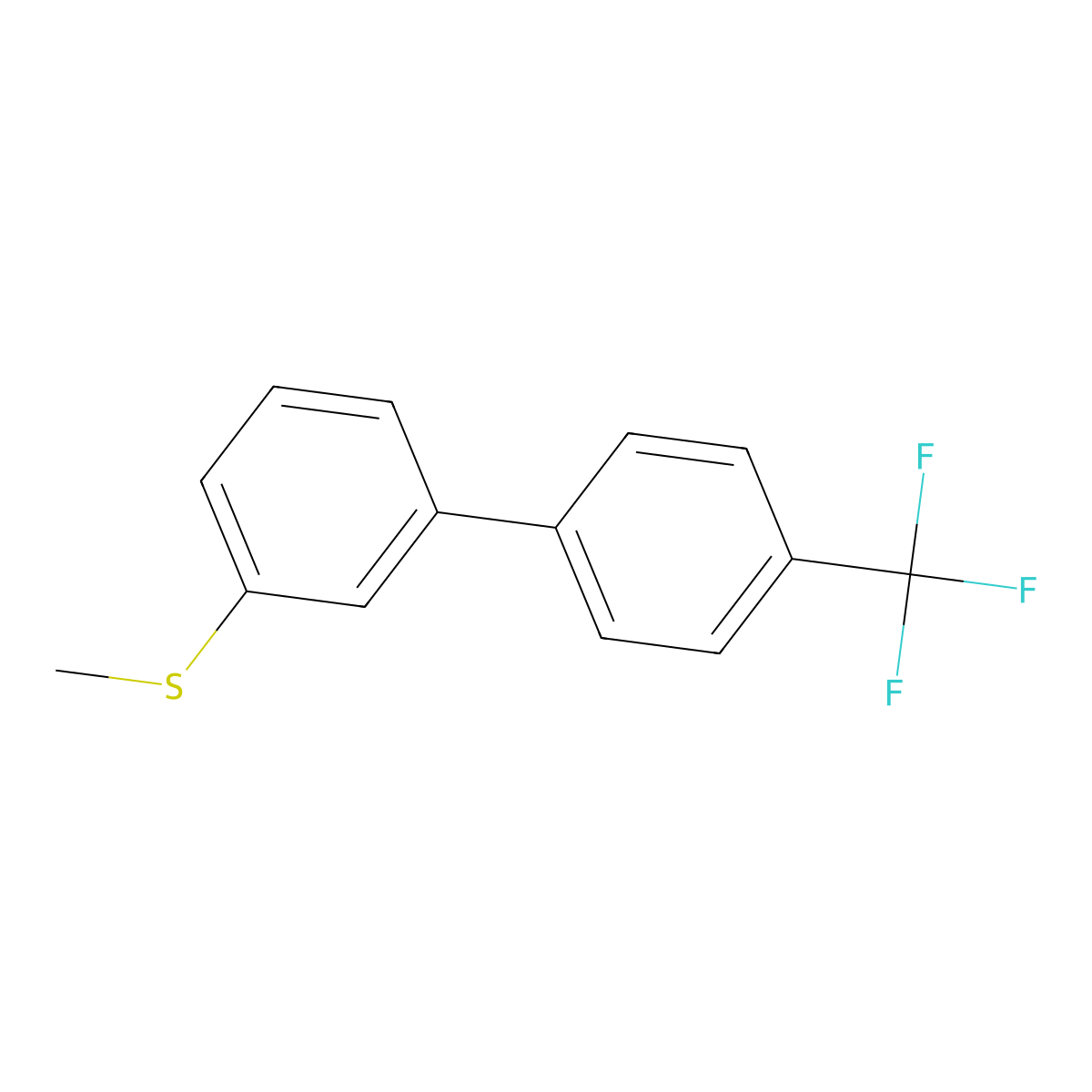 3'-Methylsulfanyl-4-(trifluoromethyl)biphenyl molecular structure, CAS 1261635-01-1
