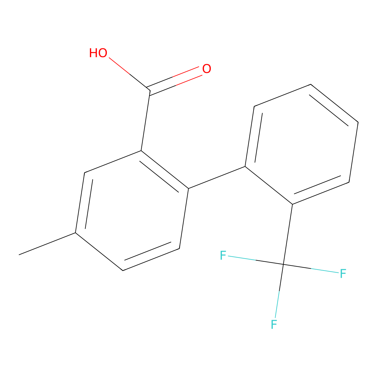 5-Methyl-2-(2-trifluoromethylphenyl)benzoic acid molecular structure, CAS 1261635-07-7