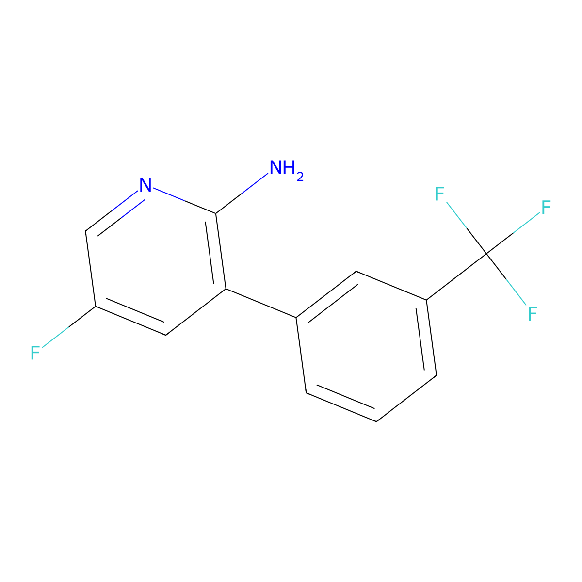 5-Fluoro-3-[3-(trifluoromethyl)phenyl]pyridin-2-amine molecular structure, CAS 1261635-08-8