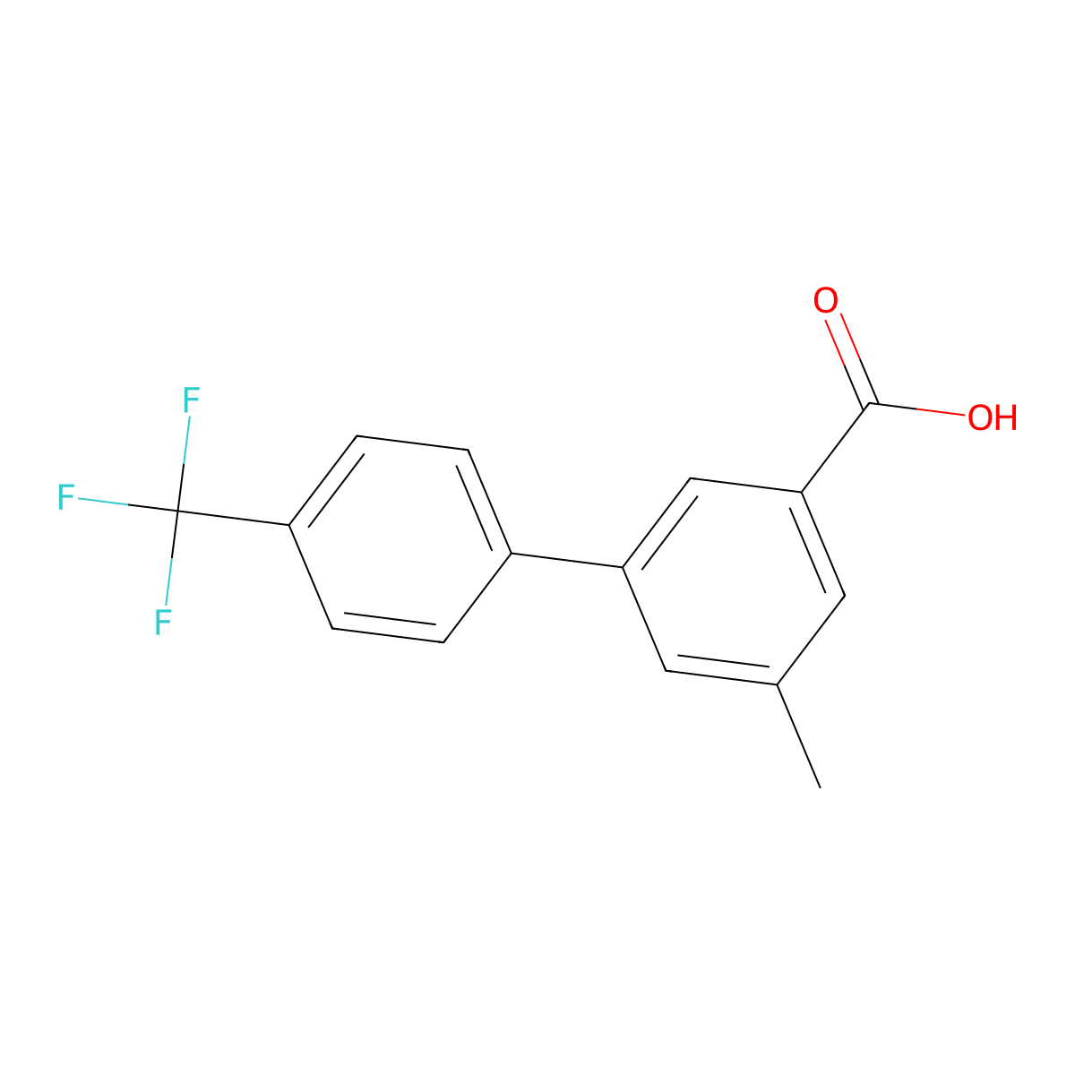 5-Methyl-4'-(trifluoromethyl)-[1,1'-biphenyl]-3-carboxylic acid molecular structure, CAS 1261635-16-8