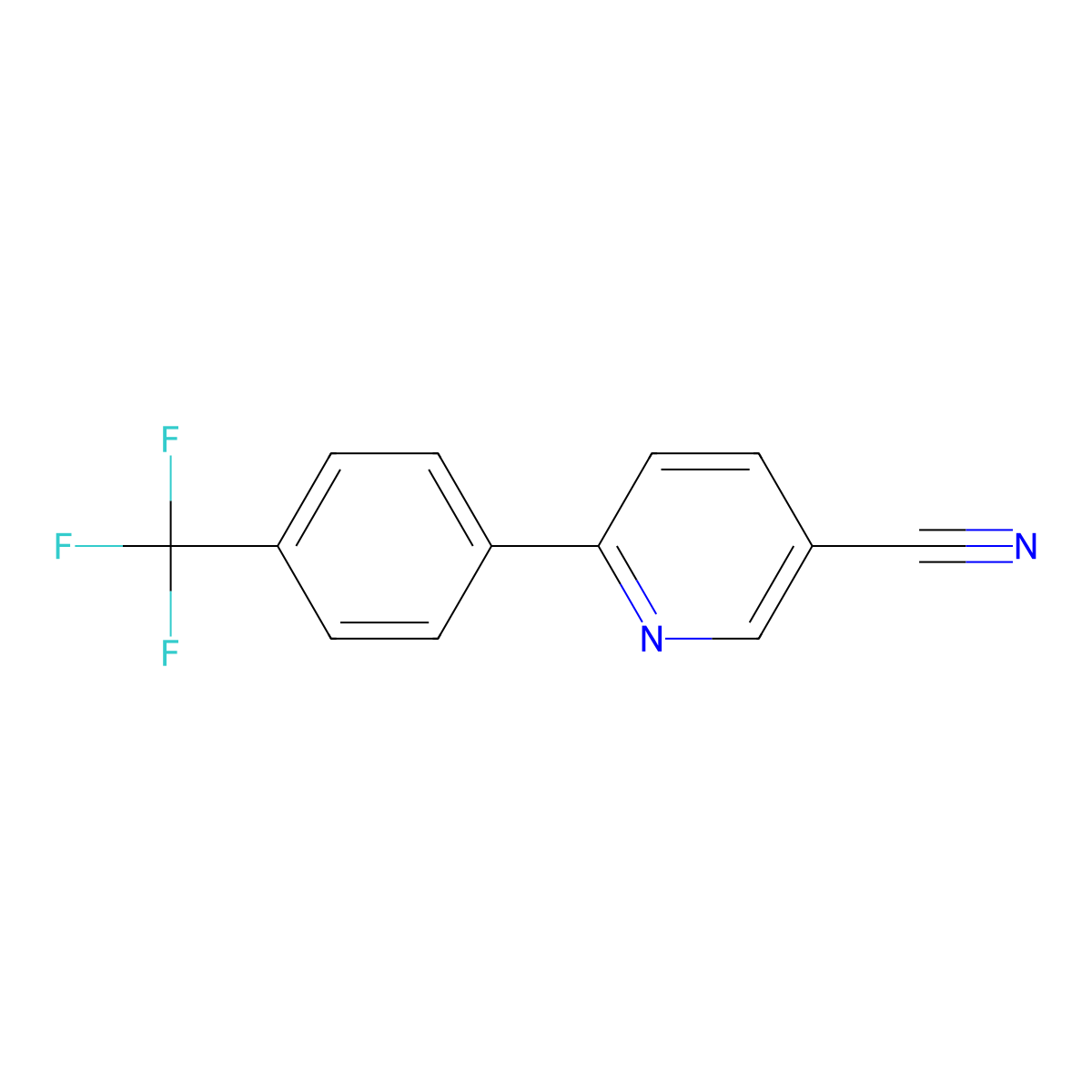 6-(4-(Trifluoromethyl)phenyl)nicotinonitrile molecular structure, CAS 1261635-38-4