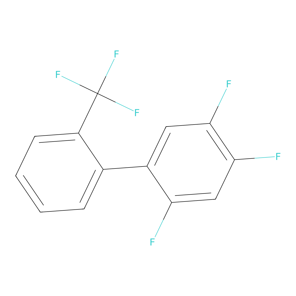 2,4,5-Trifluoro-2'-(trifluoromethyl)-1,1'-biphenyl molecular structure, CAS 1261635-41-9