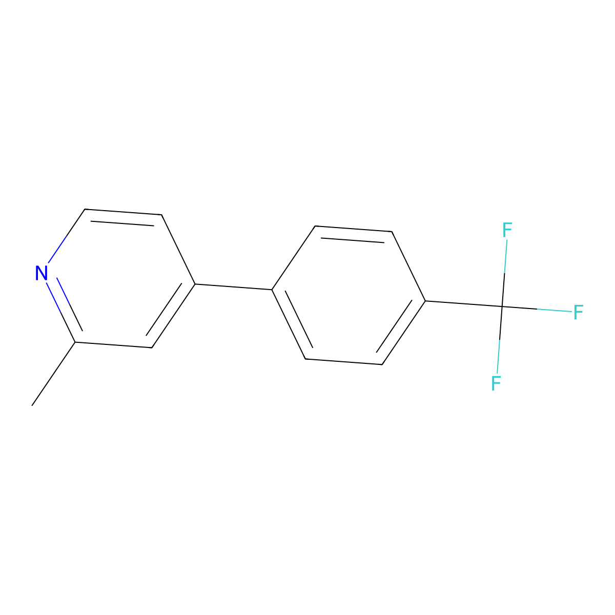 Pyridine, 2-methyl-4-[4-(trifluoromethyl)phenyl]- molecular structure, CAS 1261635-94-2