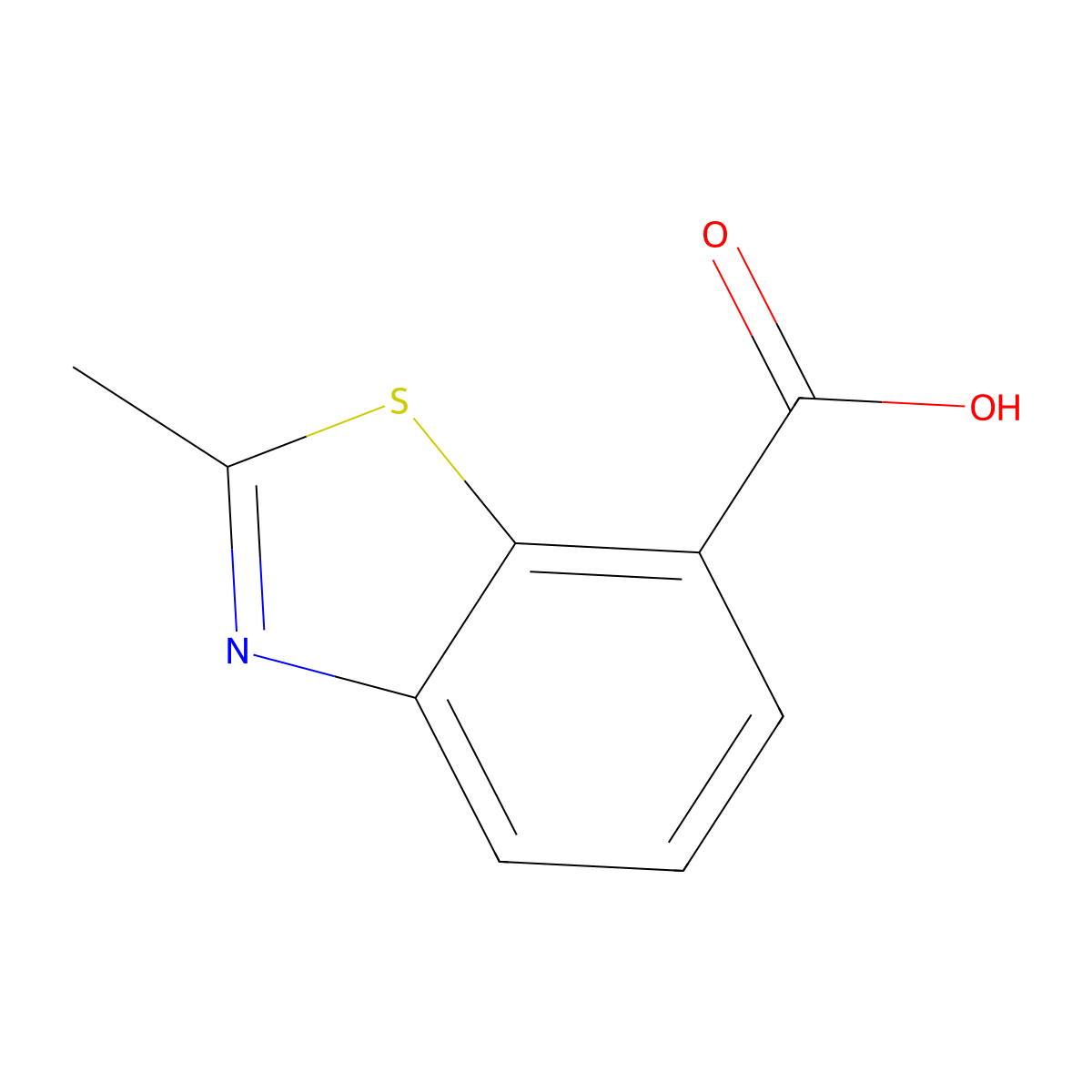 2-Methyl-1,3-benzothiazole-7-carboxylic acid molecular structure, CAS 1261635-97-5