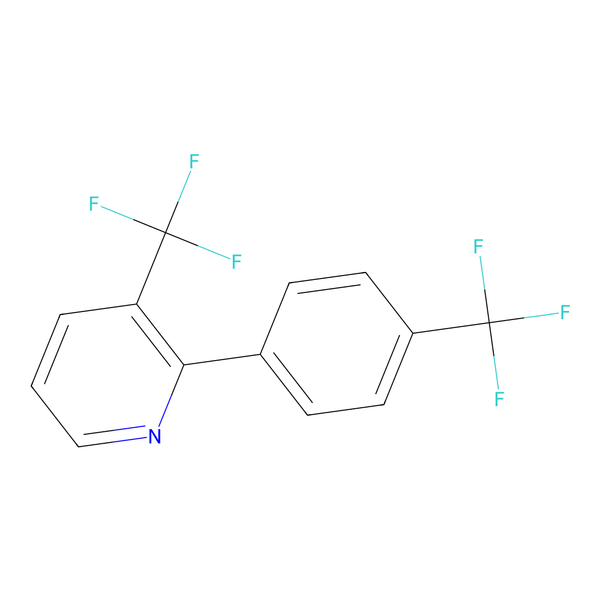 3-(Trifluoromethyl)-2-[4-(trifluoromethyl)phenyl]pyridine molecular structure, CAS 1261637-12-0