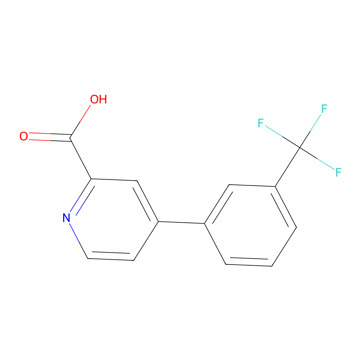 4-(3-(Trifluoromethyl)phenyl)picolinic acid molecular structure, CAS 1261637-33-5