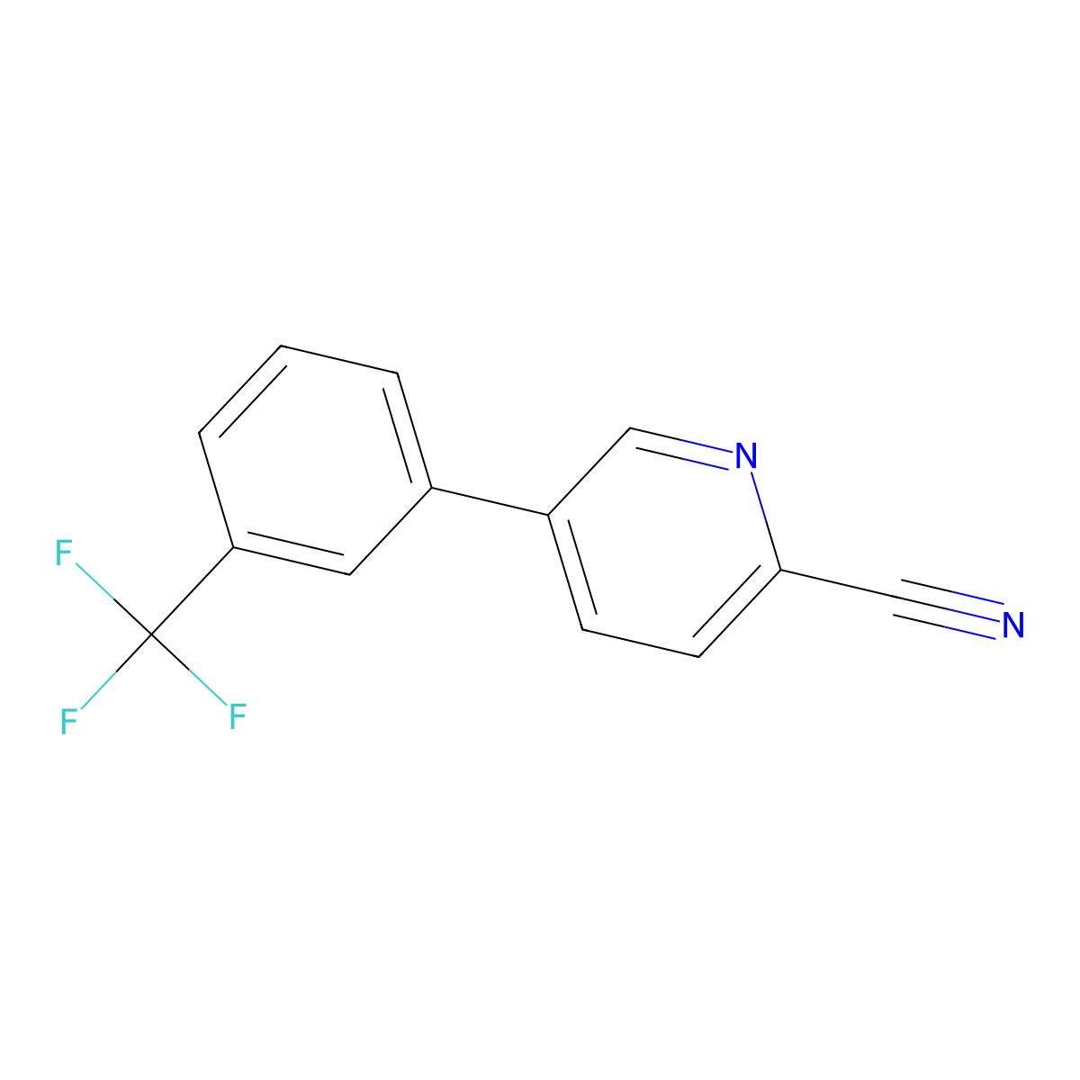 5-(3-(Trifluoromethyl)phenyl)picolinonitrile molecular structure, CAS 1261637-37-9