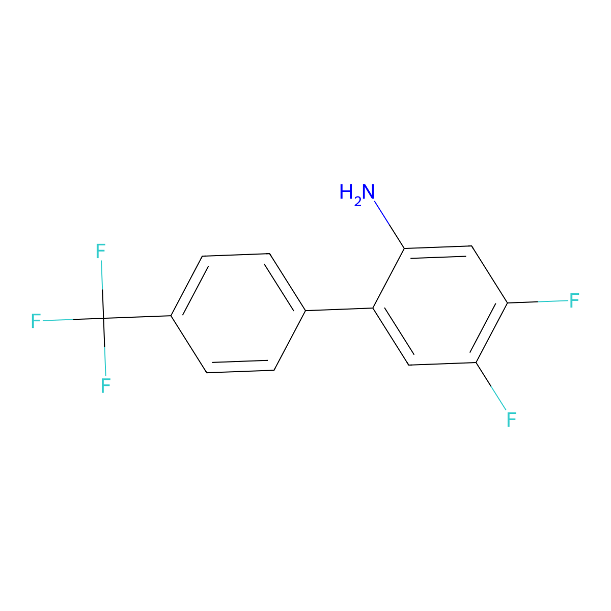 4,5-Difluoro-4'-(trifluoromethyl)-[1,1'-biphenyl]-2-amine molecular structure, CAS 1261637-40-4