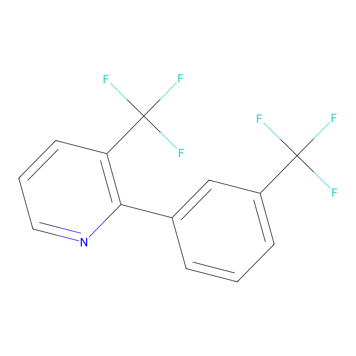 3-(Trifluoromethyl)-2-(3-(trifluoromethyl)phenyl)pyridine molecular structure, CAS 1261637-81-3