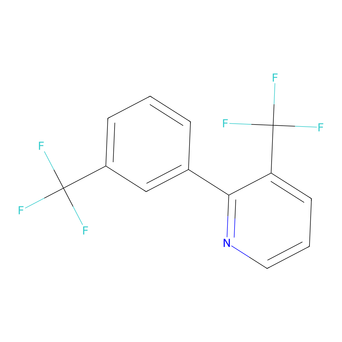 3-(Trifluoromethyl)-2-(3-(trifluoromethyl)phenyl)pyridine molecular structure, CAS 1261637-81-3
