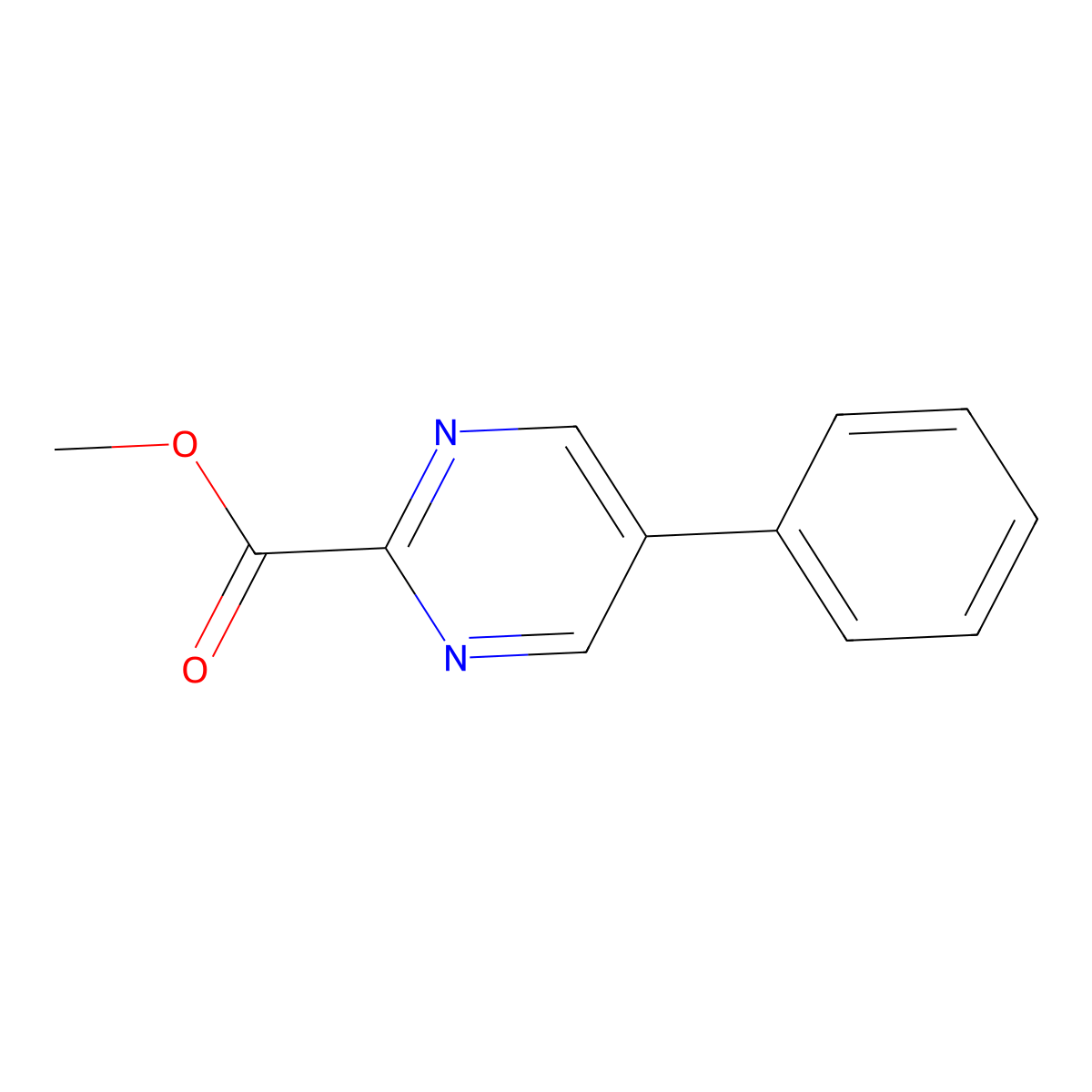 Methyl 5-phenylpyrimidine-2-carboxylate molecular structure, CAS 1261638-06-5