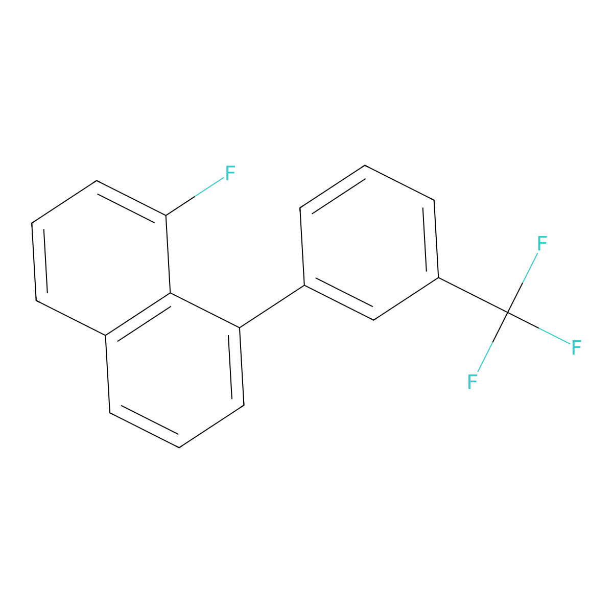 1-Fluoro-8-(3-(trifluoromethyl)phenyl)naphthalene molecular structure, CAS 1261638-49-6