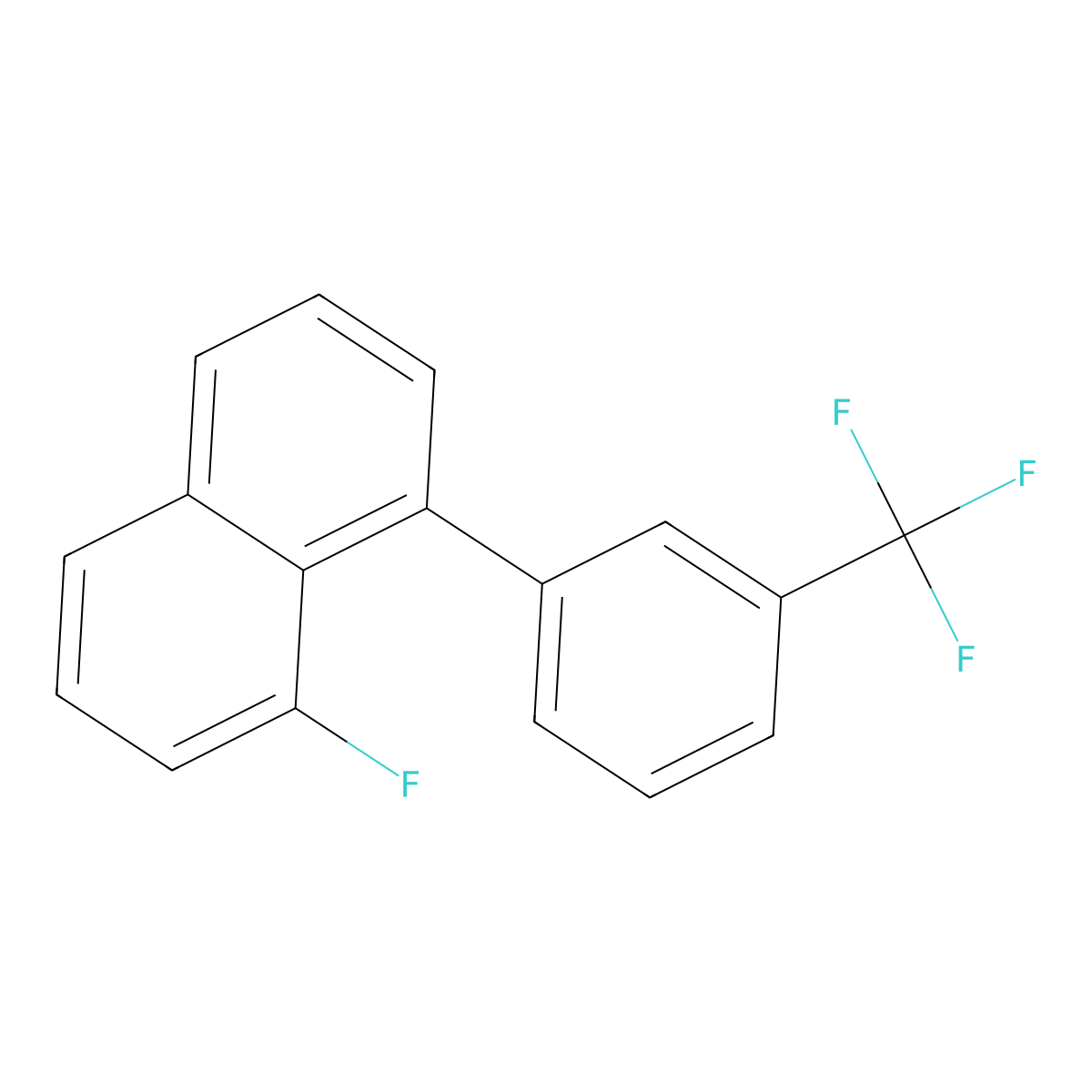 1-Fluoro-8-(3-(trifluoromethyl)phenyl)naphthalene molecular structure, CAS 1261638-49-6