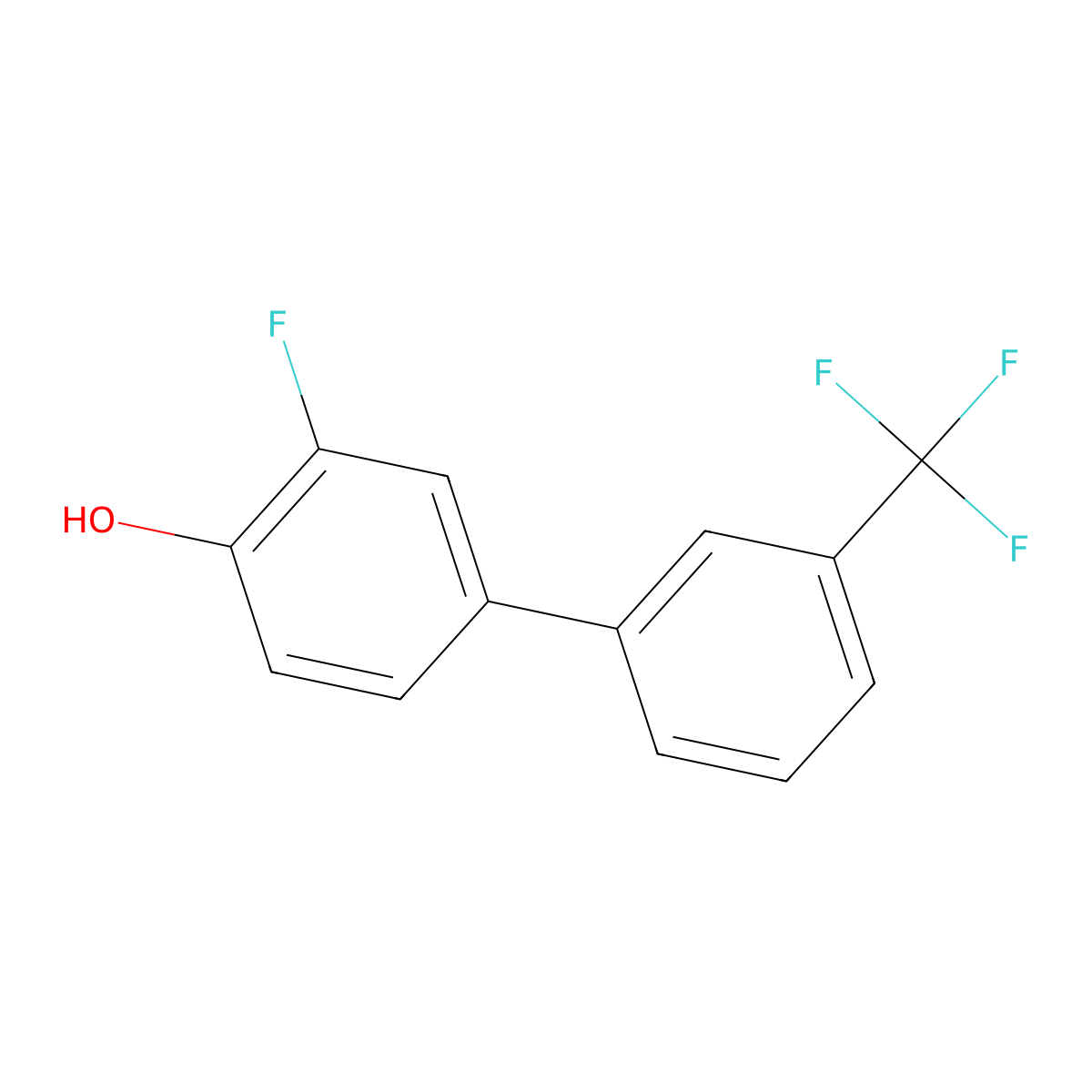2-Fluoro-4-(3-trifluoromethylphenyl)phenol molecular structure, CAS 1261639-15-9