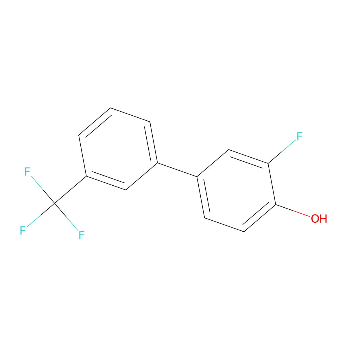 2-Fluoro-4-(3-trifluoromethylphenyl)phenol molecular structure, CAS 1261639-15-9