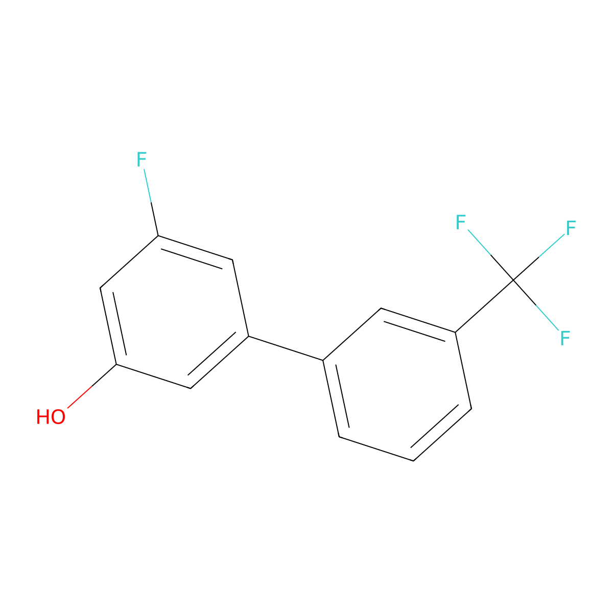 3-Fluoro-5-(3-trifluoromethylphenyl)phenol molecular structure, CAS 1261639-19-3