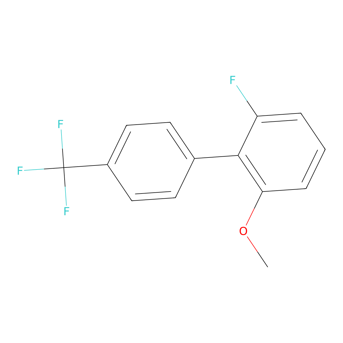 1-Fluoro-3-methoxy-2-[4-(trifluoromethyl)phenyl]benzene molecular structure, CAS 1261639-56-8