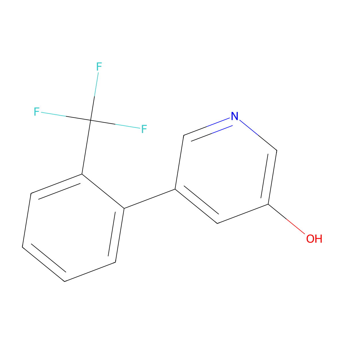 3-Hydroxy-5-(2-trifluoromethylphenyl)pyridine molecular structure, CAS 1261640-32-7