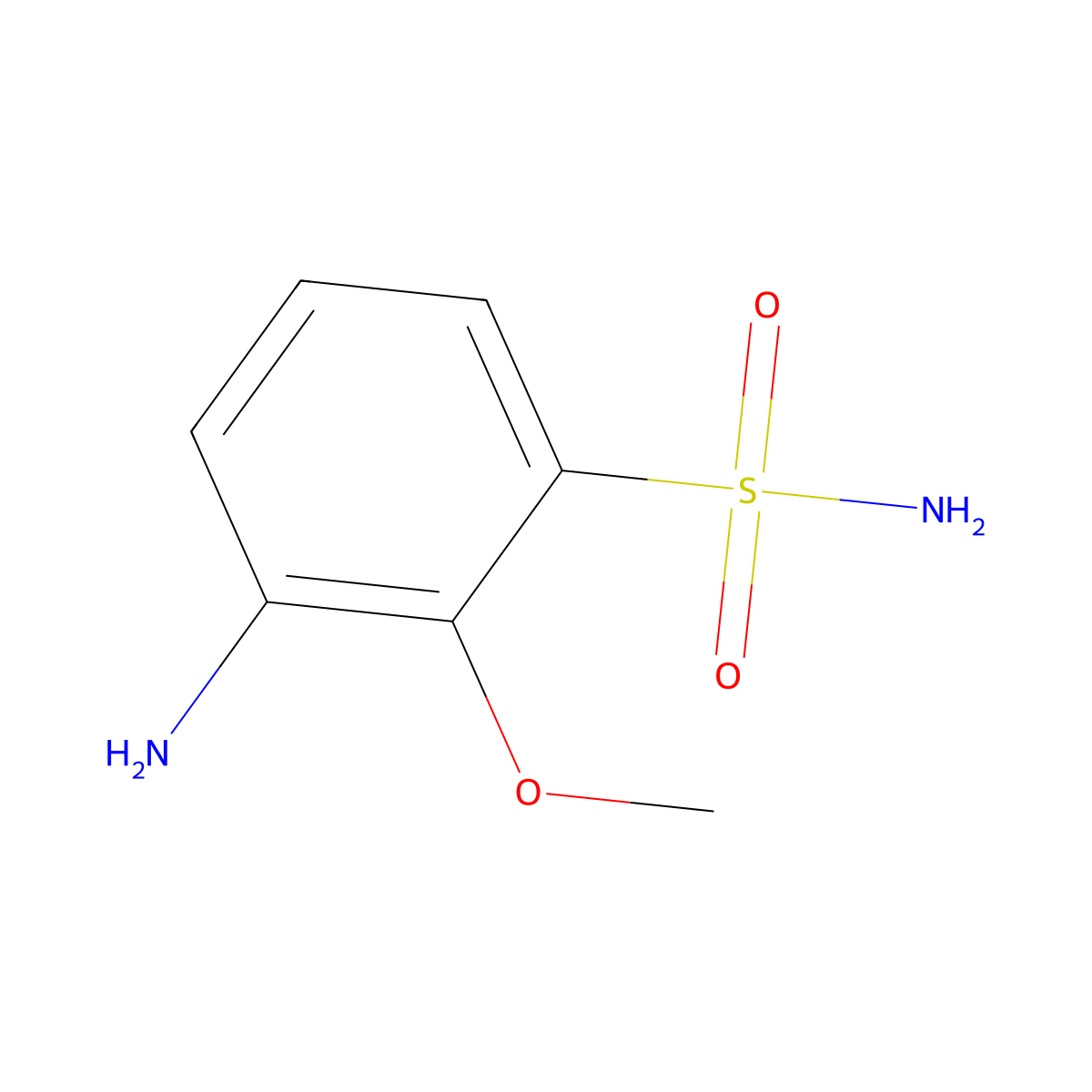 3-Amino-2-methoxybenzene-1-sulfonamide molecular structure, CAS 1261641-11-5